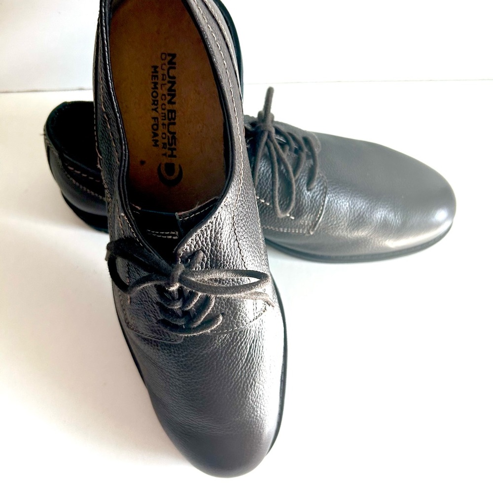 Nunn Bush Men's Black Leather Oxfords, SZ 11, New Without Tags, Memory Foam